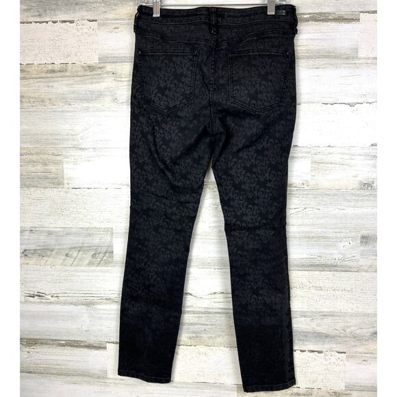 Pilcro Anthropologie Women’s 28 Stet Black Floral Print Straight Denim Jeans - Picture 2 of 8